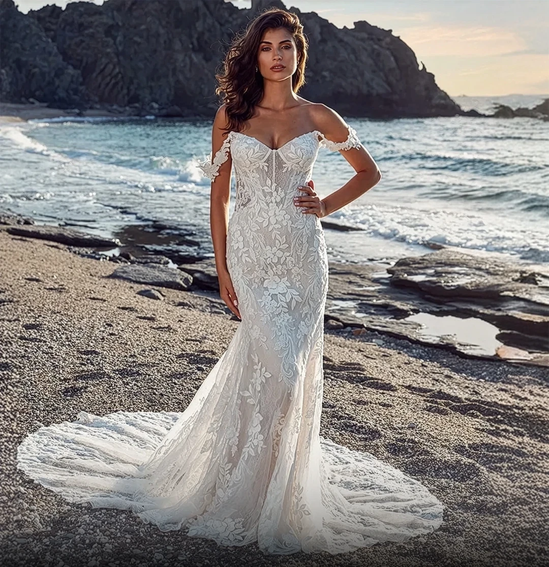 Model wearing a Eddy K bridal gown.